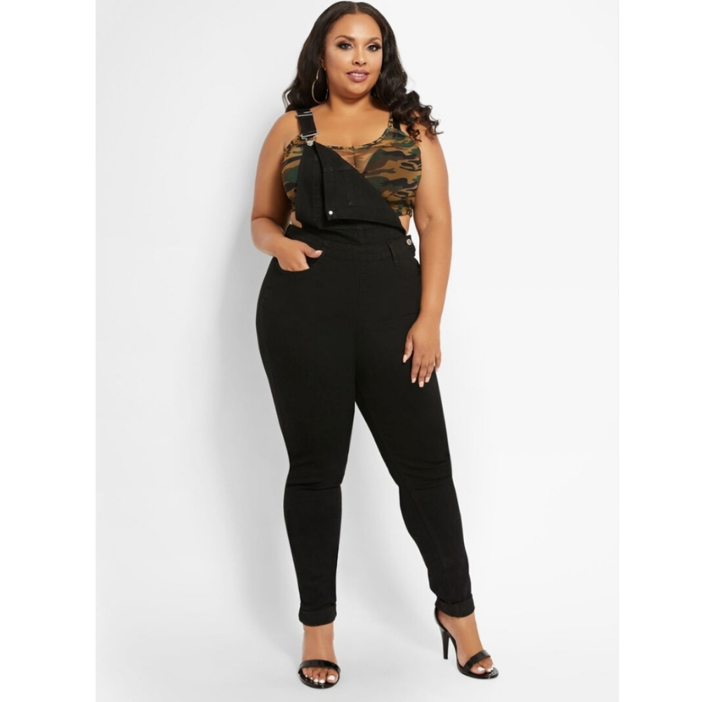 Black Denim Overalls